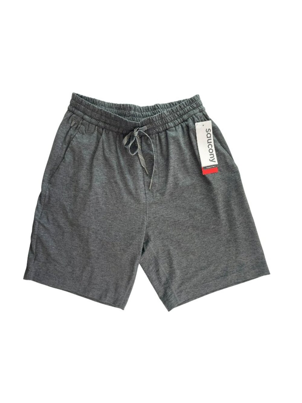 Saucony Triumph 8" Gray Performance Running Shorts Drawstring Men's Sz S $65 NWT